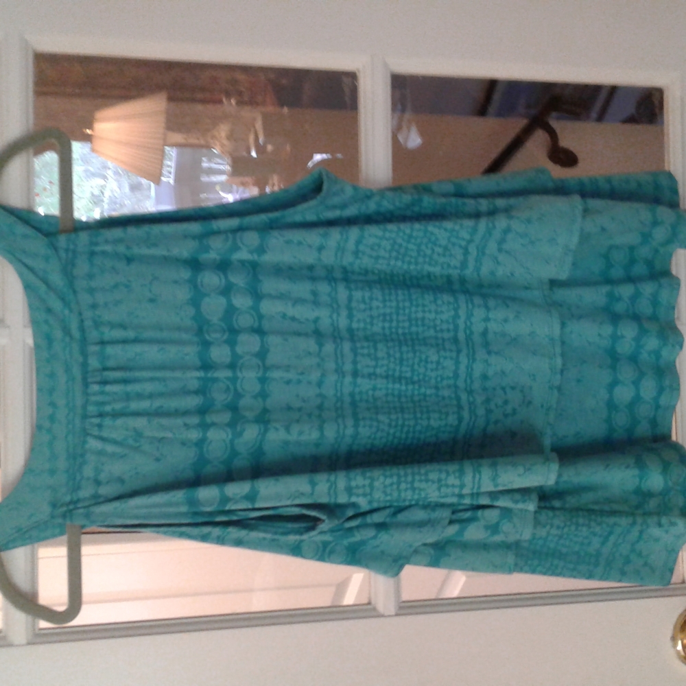 Faded Glory Ruffled Tank Top, Turquoise - Picture 2 of 5